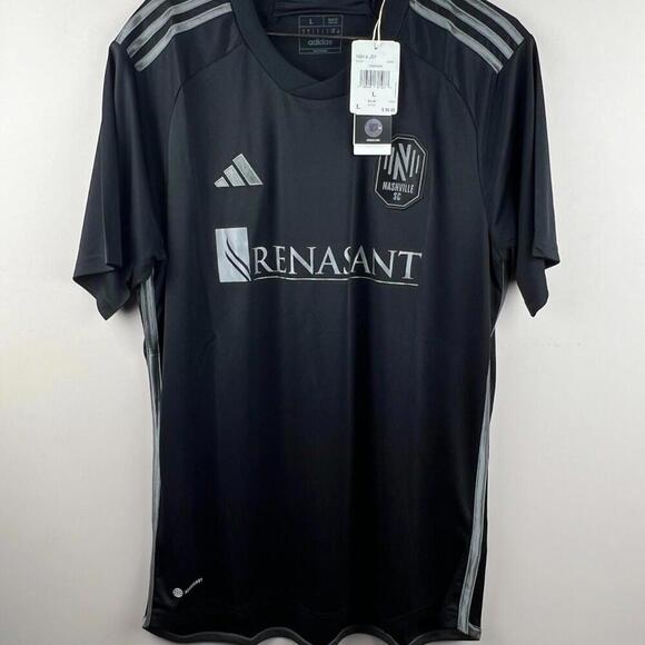 Nashville SC 2023 Adidas Away Jersey Men’s Size L Black Slim Fit MLS Johnny Cash - Picture 1 of 7